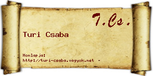 Turi Csaba névjegykártya